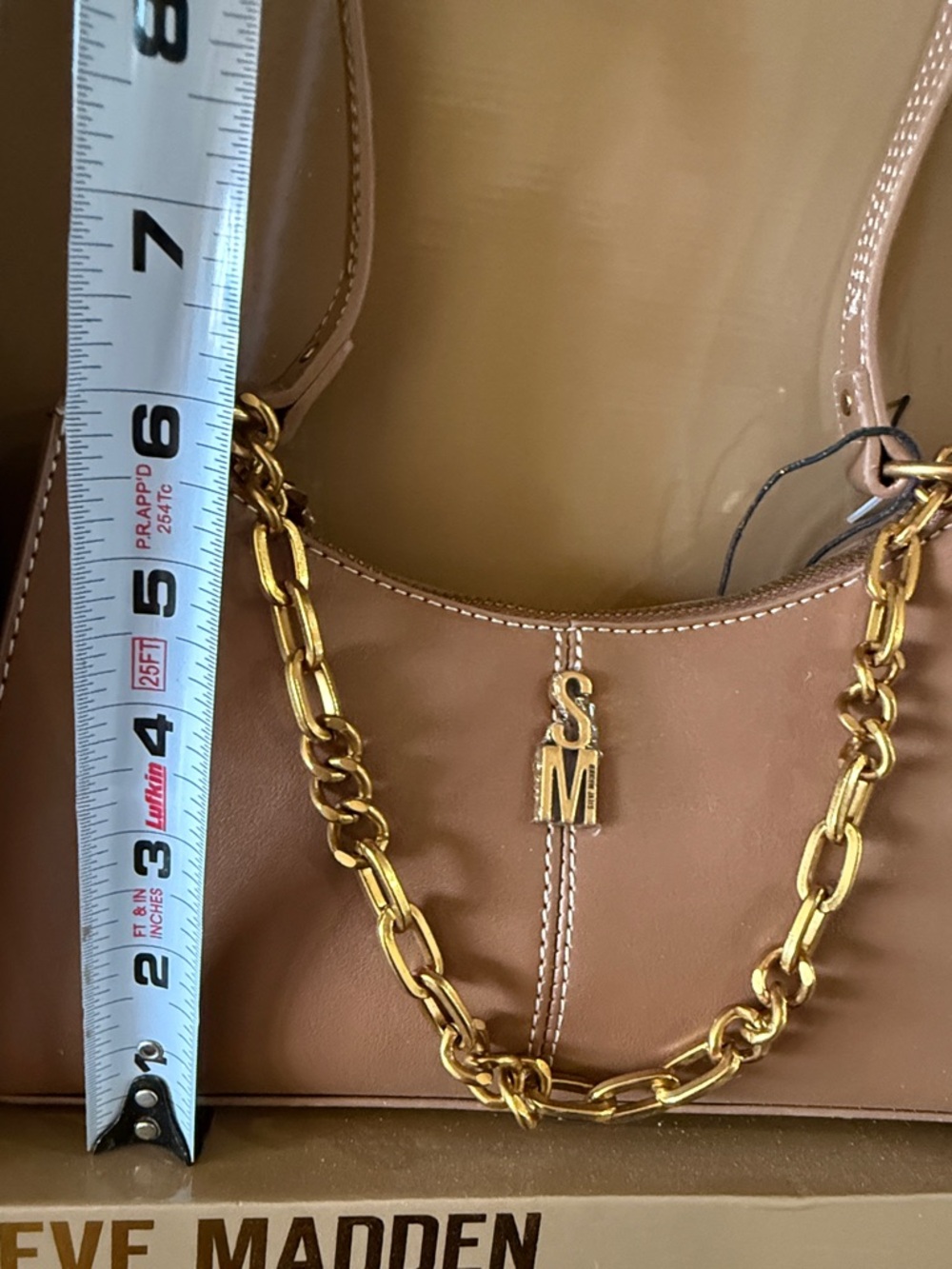 Steve Madden Blush Taupe Shoulder Bag Set with Charm & Card Case - Picture 9 of 10